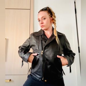 Langlitz Leathers vintage leather motorcycle jacket women’s small